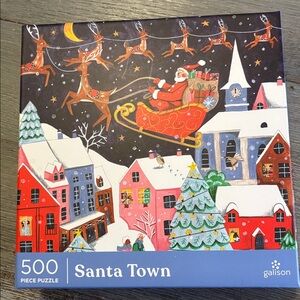 Galison Santa Town 500 Piece Puzzle - Festive Multicolor
